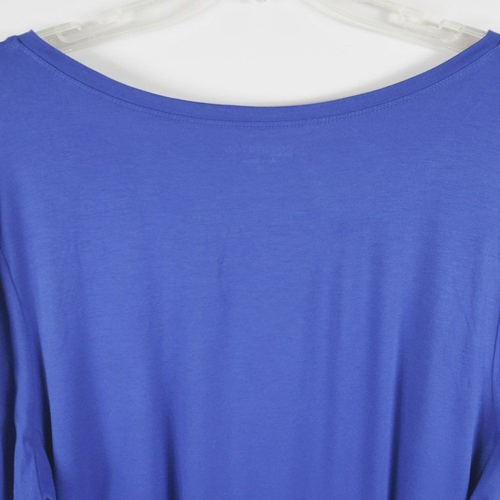 Covington Woman Cobalt Blue High-Low V-Neck 3/4 Button Strap Sleeves Sz 2X - Picture 10 of 12
